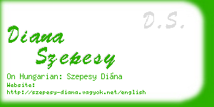 diana szepesy business card